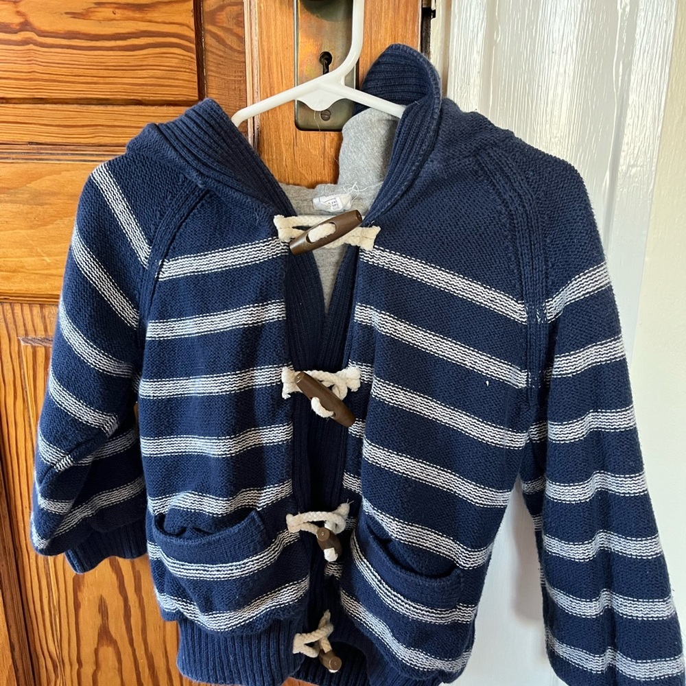 Gap- 3T- Navy Blue Striped Hoodie